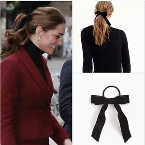 J. Crew Black Velvet Bow Hair Tie